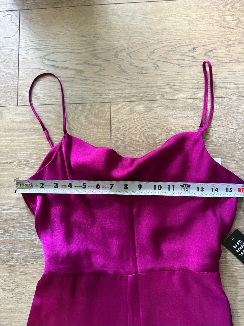 Express Hot Pink Satin Cowl-Neck Wide-Leg Jumpsuit - Picture 4 of 8
